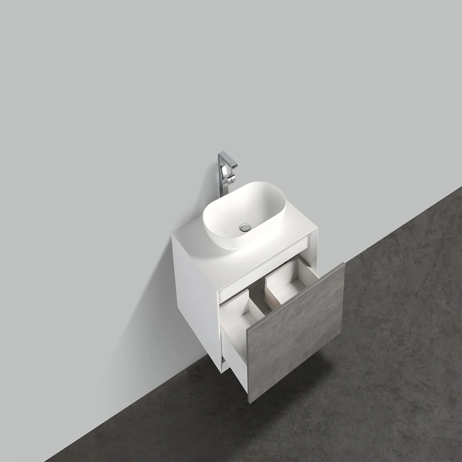 Eviva Santa Monica 30" Wall Mount Bathroom Vanity with White Porcelain Vessel Sink - Image 16