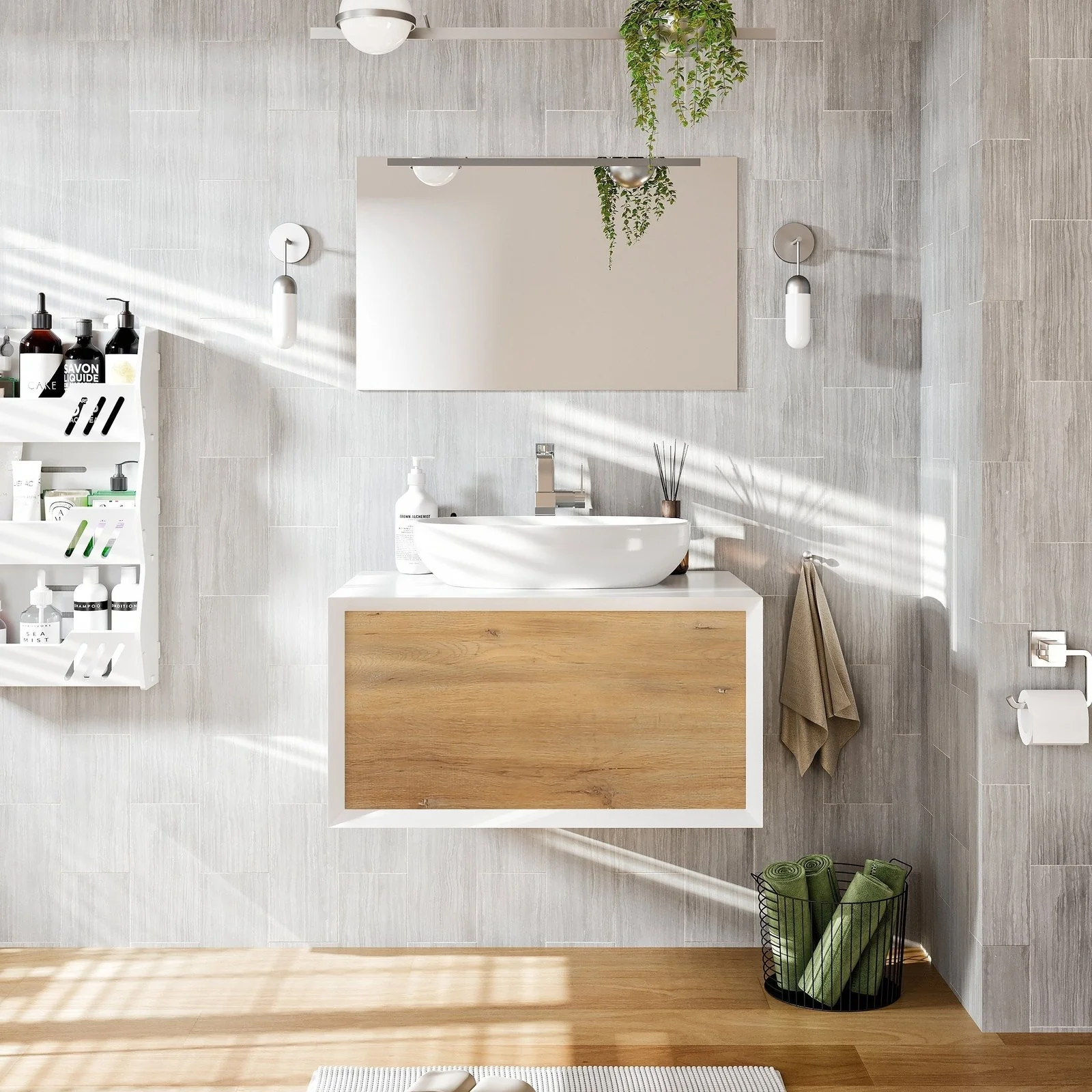 Eviva Santa Monica 30" Wall Mount Bathroom Vanity with Solid Surface Vessel Sink - Image 20