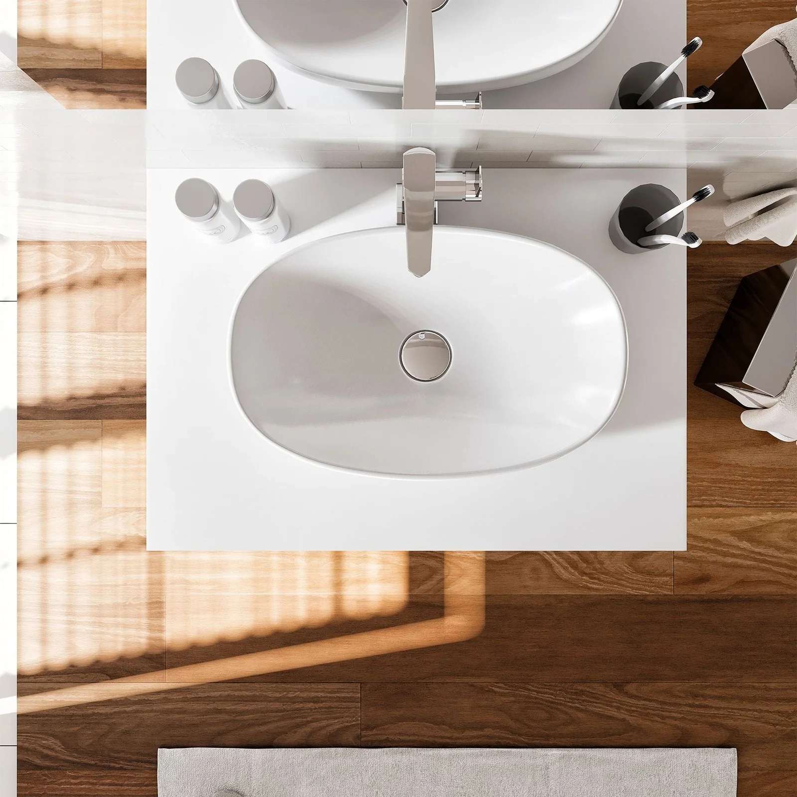 Eviva Santa Monica 30" Wall Mount Bathroom Vanity with Solid Surface Vessel Sink - Image 7