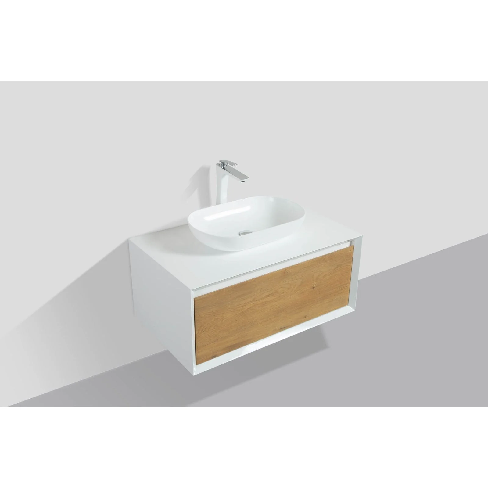 Eviva Santa Monica 36" Wall Mount Bathroom Vanity with Solid Surface Vessel Sink - Image 18