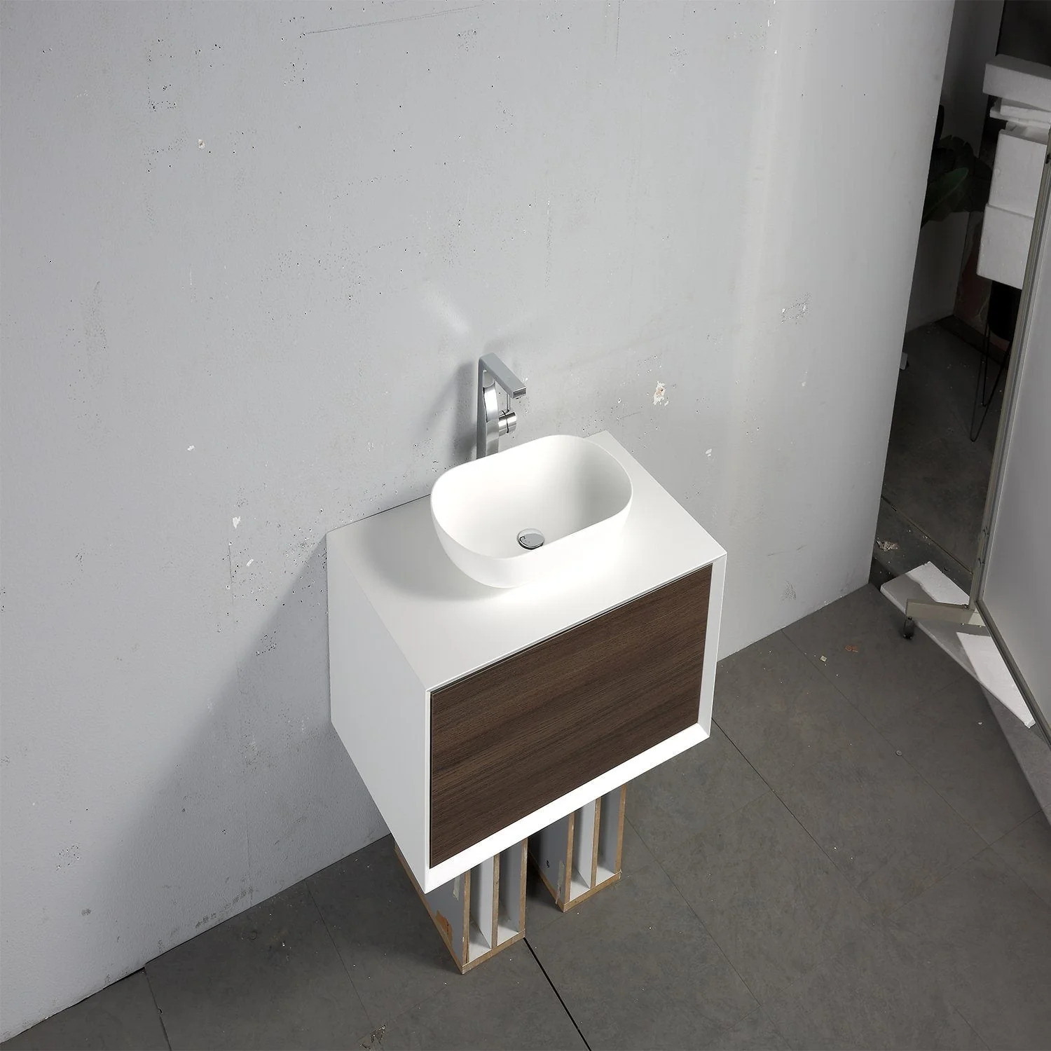 Eviva Santa Monica 36" Wall Mount Bathroom Vanity with White Porcelain Vessel Sink - Image 11