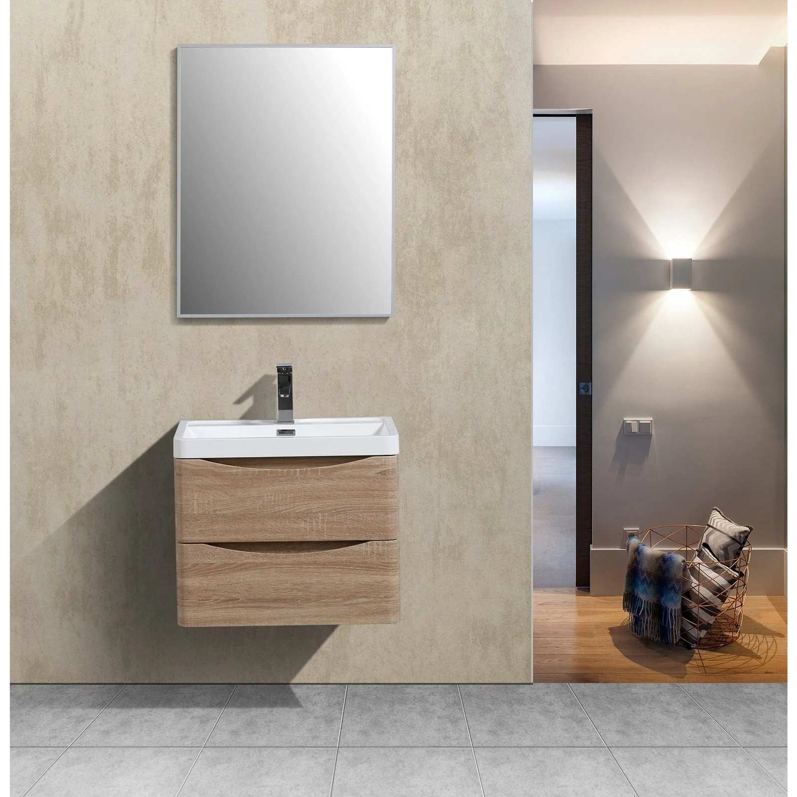 Eviva Smile 24" Modern Bathroom Vanity Set with Integrated White Acrylic Sink - Image 12