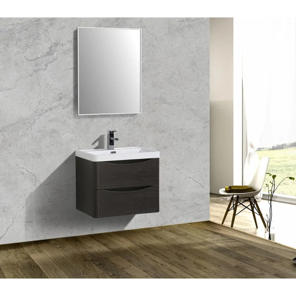 Eviva Smile 24" Modern Bathroom Vanity Set with Integrated White Acrylic Sink - Image 2