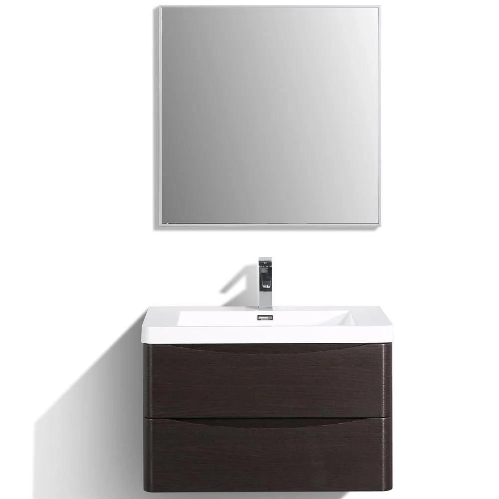 Eviva Smile 30" Modern Bathroom Vanity Set with Integrated White Acrylic Sink