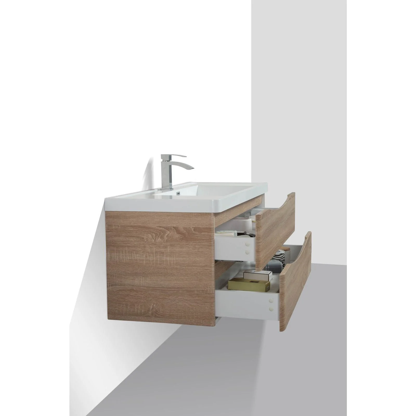Eviva Smile 48" Wall Mount Modern Single Bathroom Vanity in with White Integrated Acrylic Top - Image 12