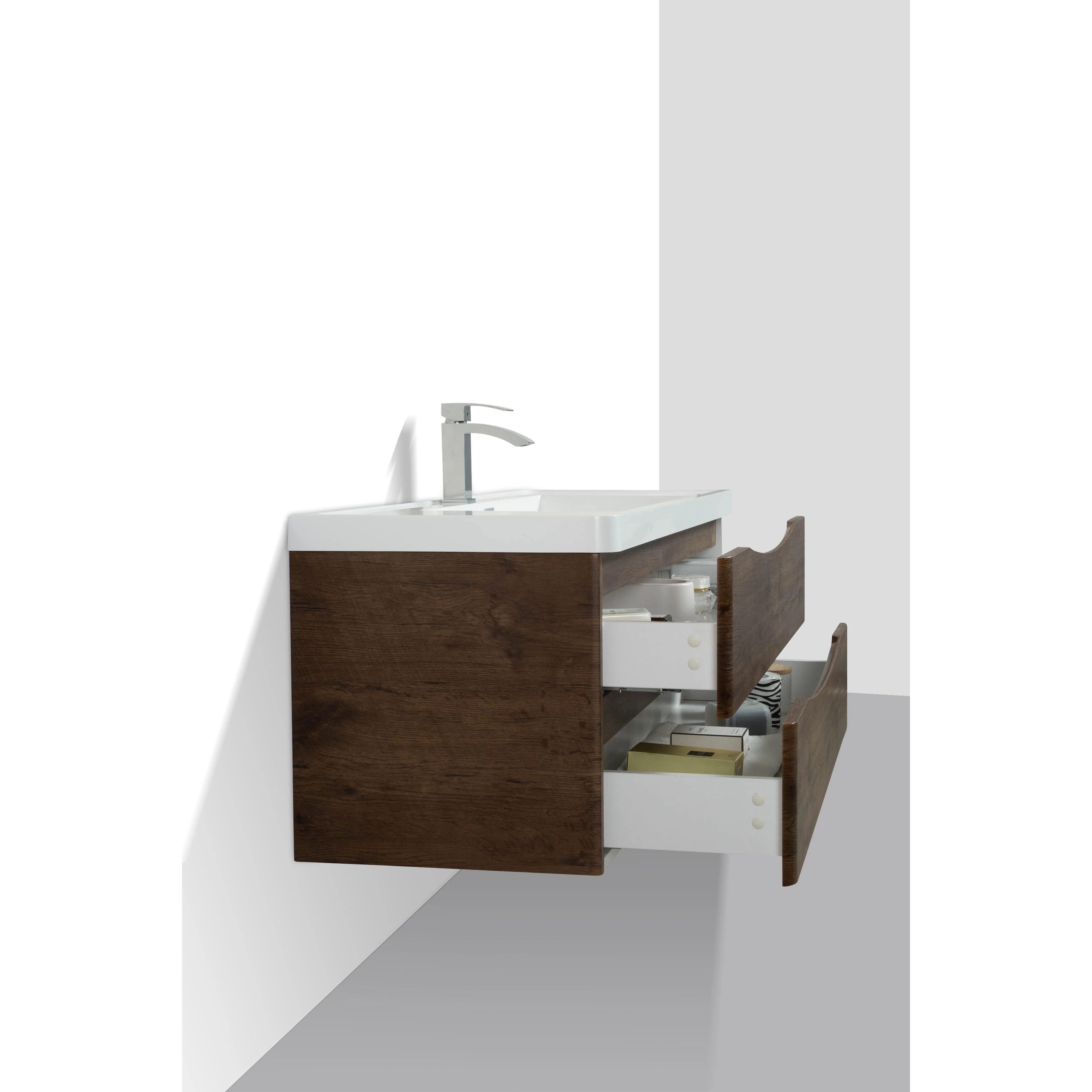 Eviva Smile 48" Wall Mount Modern Single Bathroom Vanity in with White Integrated Acrylic Top - Image 6