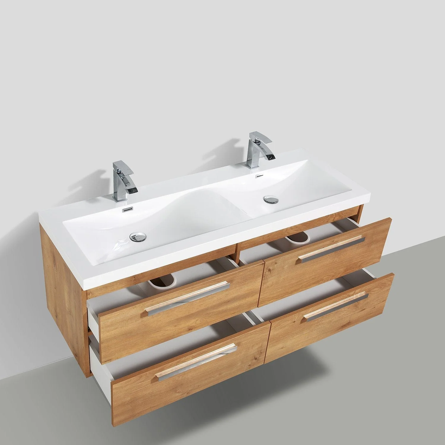 Eviva Surf 57" Modern Bathroom Vanity Set with Integrated White Acrylic Double Sink - Image 17