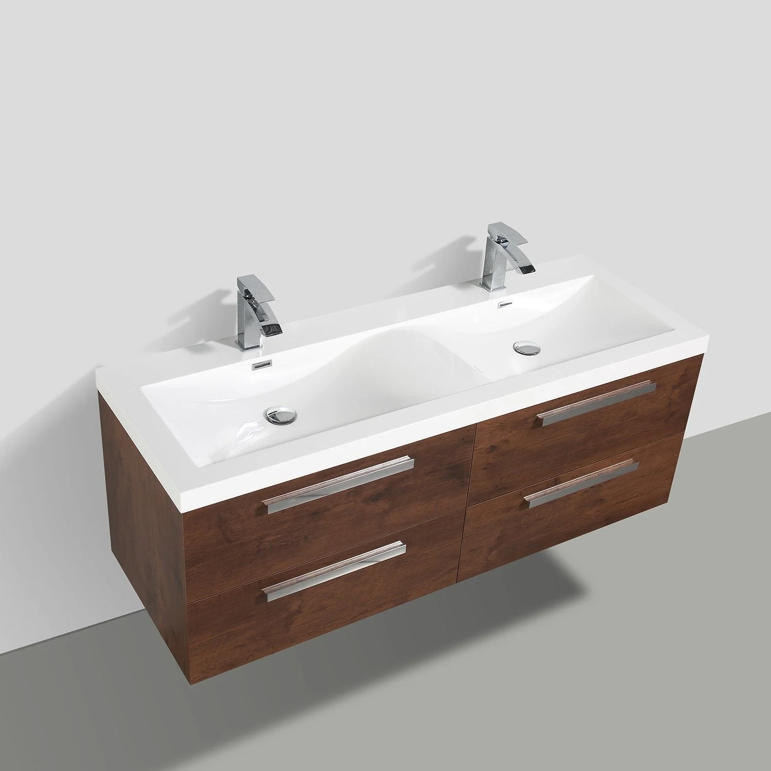 Eviva Surf 57" Modern Bathroom Vanity Set with Integrated White Acrylic Double Sink - Image 22