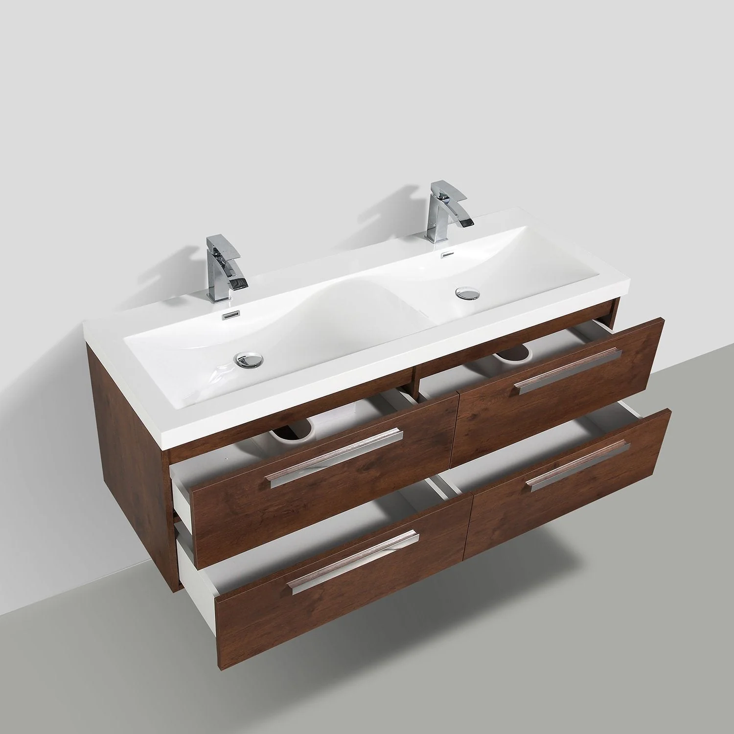 Eviva Surf 57" Modern Bathroom Vanity Set with Integrated White Acrylic Double Sink - Image 23