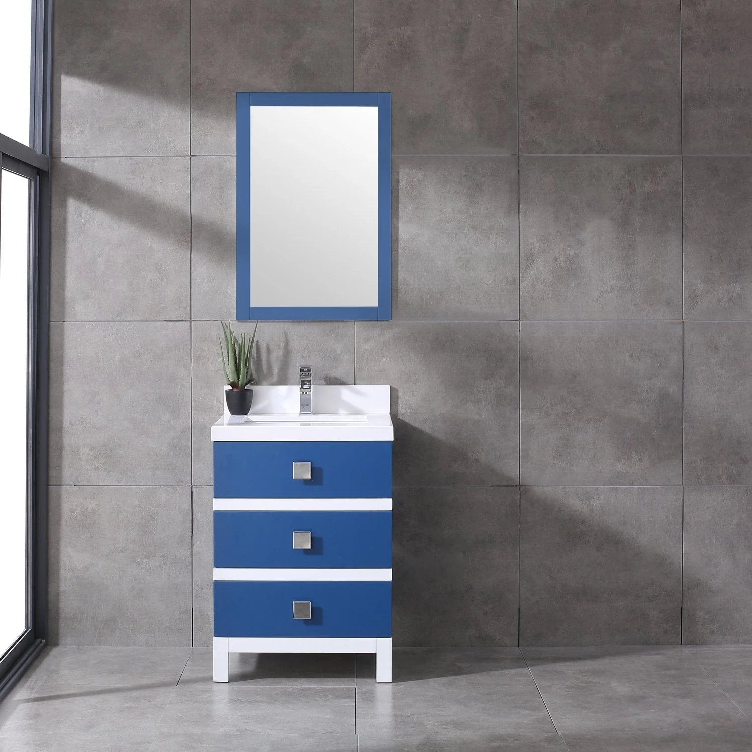 Eviva Sydney 24" Bathroom Vanity with Solid Quartz Countertop