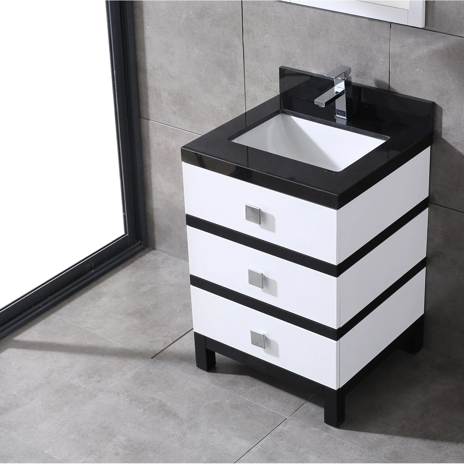 Eviva Sydney 24" Bathroom Vanity with Solid Quartz Countertop - Image 10