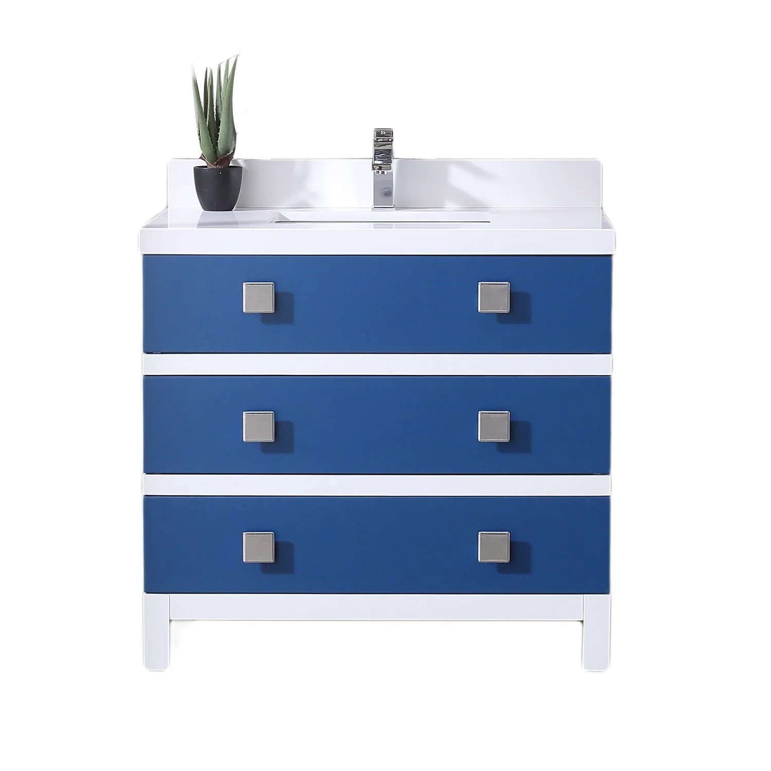 Eviva Sydney 36" Bathroom Vanity with Solid Quartz Countertop - Image 2