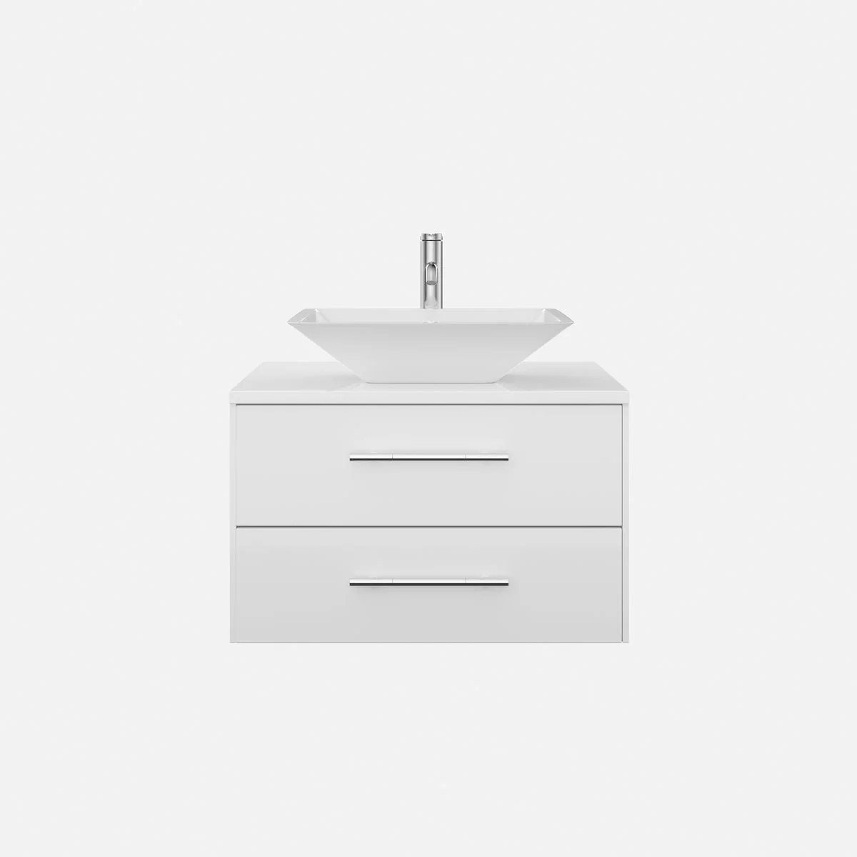 Eviva Totti Wave 24" Modern Bathroom Vanity with Super White Man-Made Stone Countertop and Porcelain Vessel Sink - Image 17