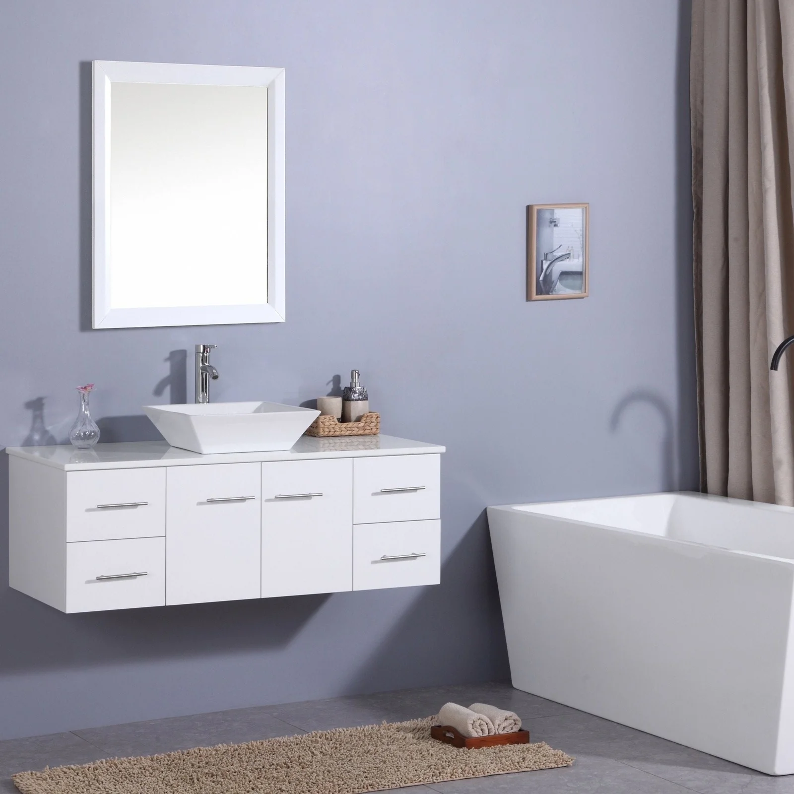 Eviva Totti Wave 48" Modern Bathroom Vanity with Countertop and Sink - Image 13