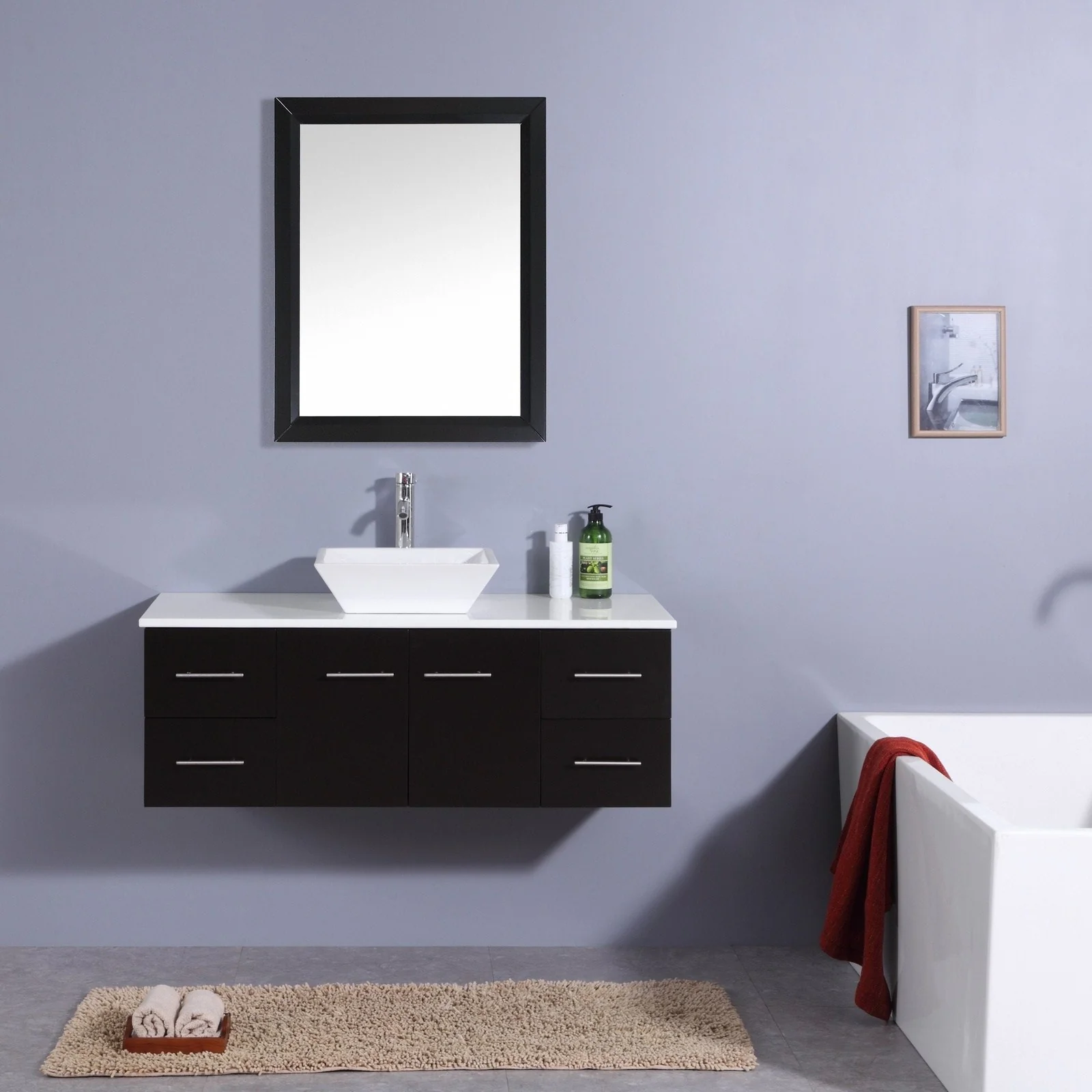 Eviva Totti Wave 48" Modern Bathroom Vanity with Countertop and Sink - Image 5