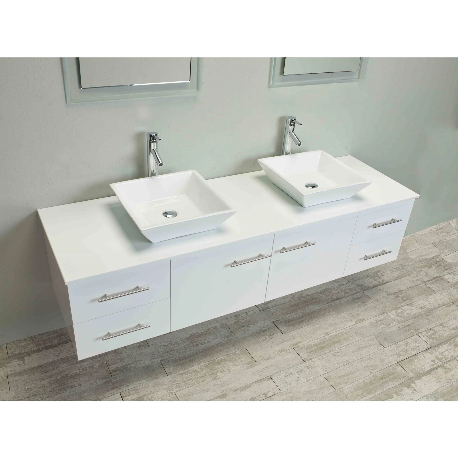 Eviva Totti Wave 72" Modern Double Sink Bathroom Vanity with Countertop and Double Sinks - Image 10