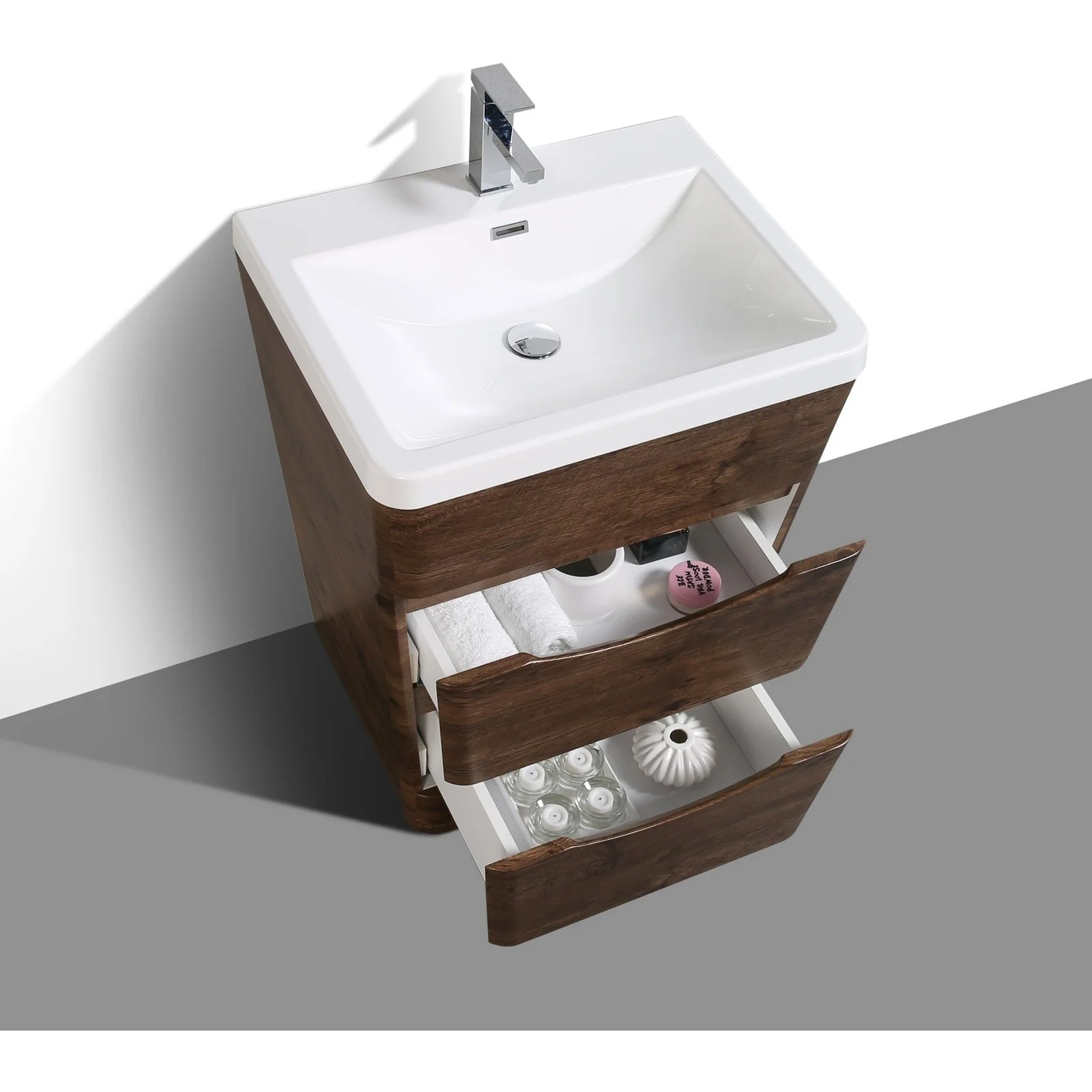 Eviva Victoria 25" Modern Bathroom Vanity with White Integrated Acrylic Sink - Image 10