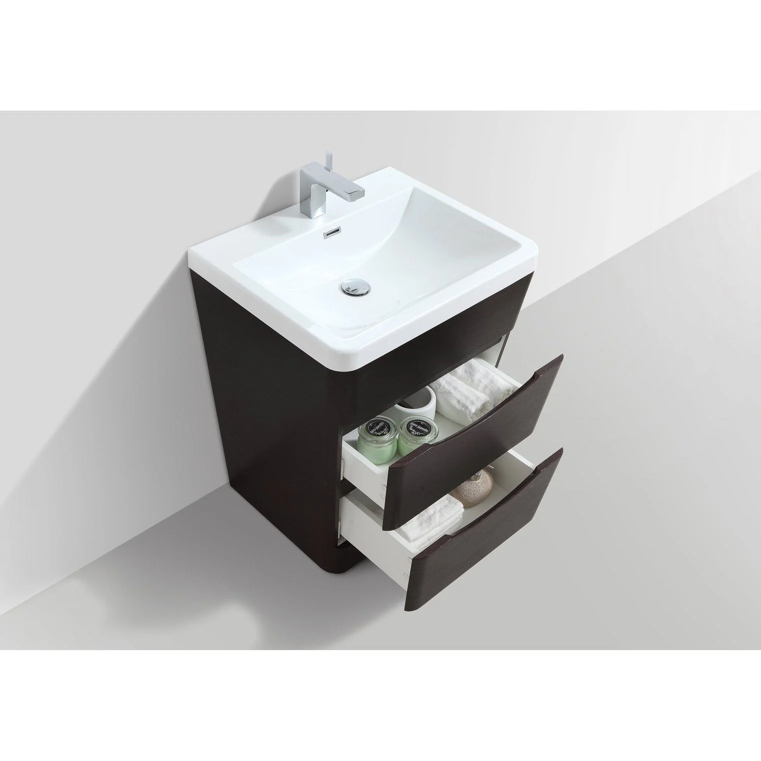 Eviva Victoria 25" Modern Bathroom Vanity with White Integrated Acrylic Sink - Image 5