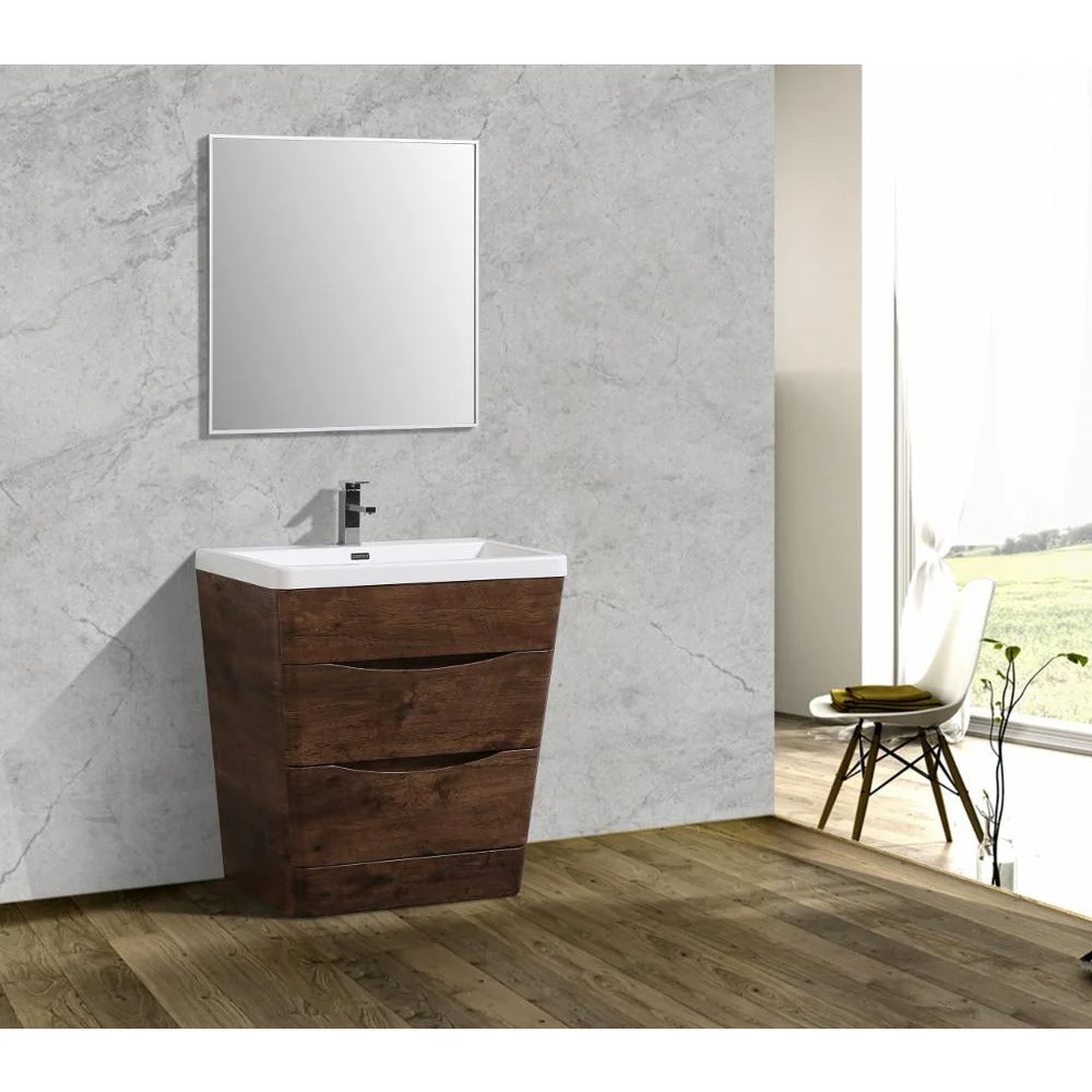Eviva Victoria 32" Modern Bathroom Vanity with White Integrated Acrylic Sink - Image 6