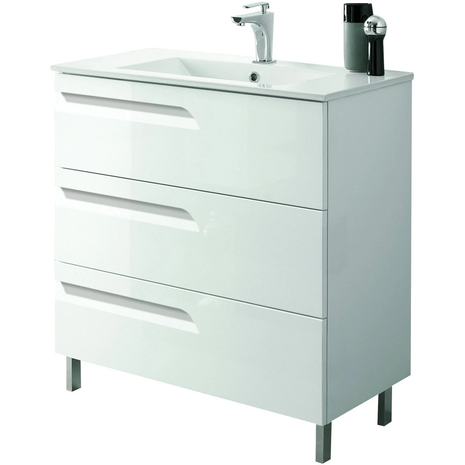 Eviva Vitta 32" Modern Bathroom Vanity with White Integrated Porcelain Sink - Image 4