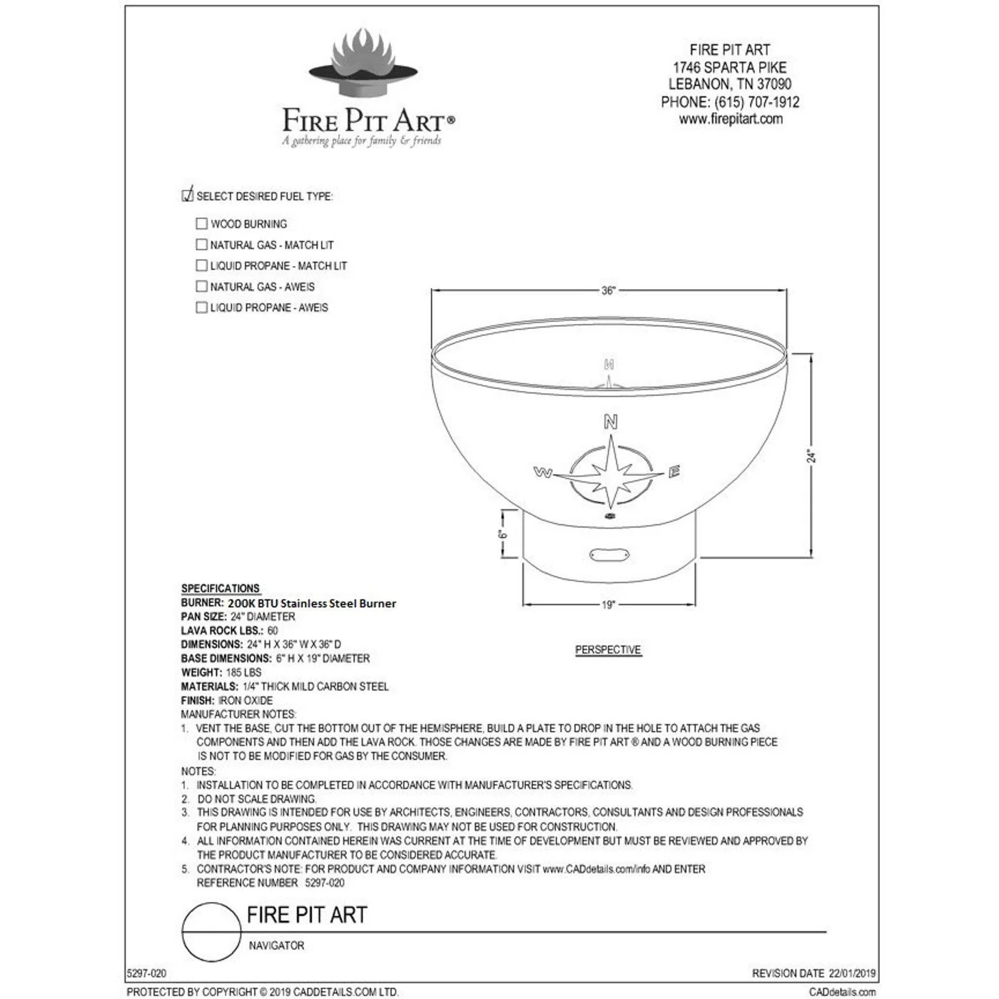 Fire Pit Art Navigator Fire Pit - Image 9
