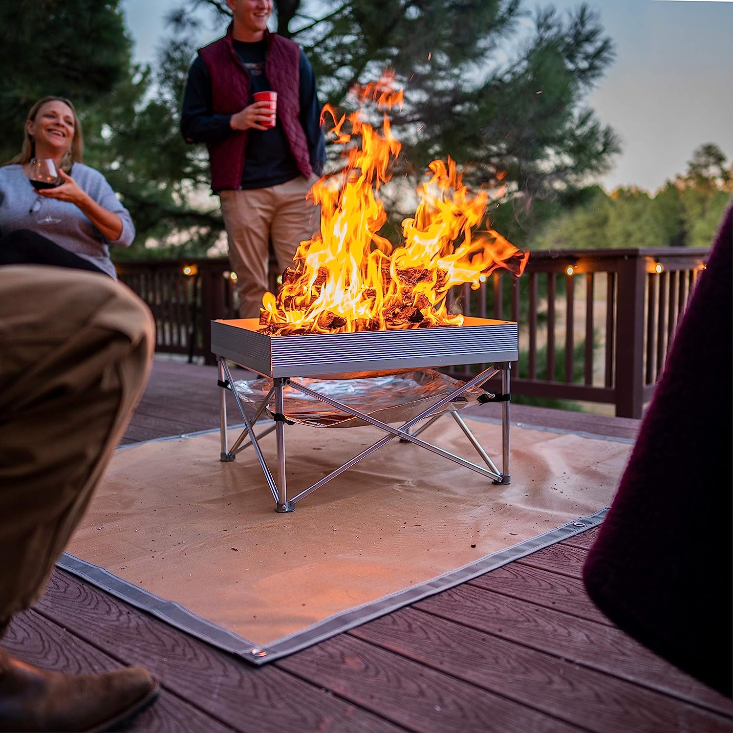 Fireside Outdoor Pop-Up Fire Pit & Heat Shield Combo Fullsize 24 Inch CB001 - Image 4