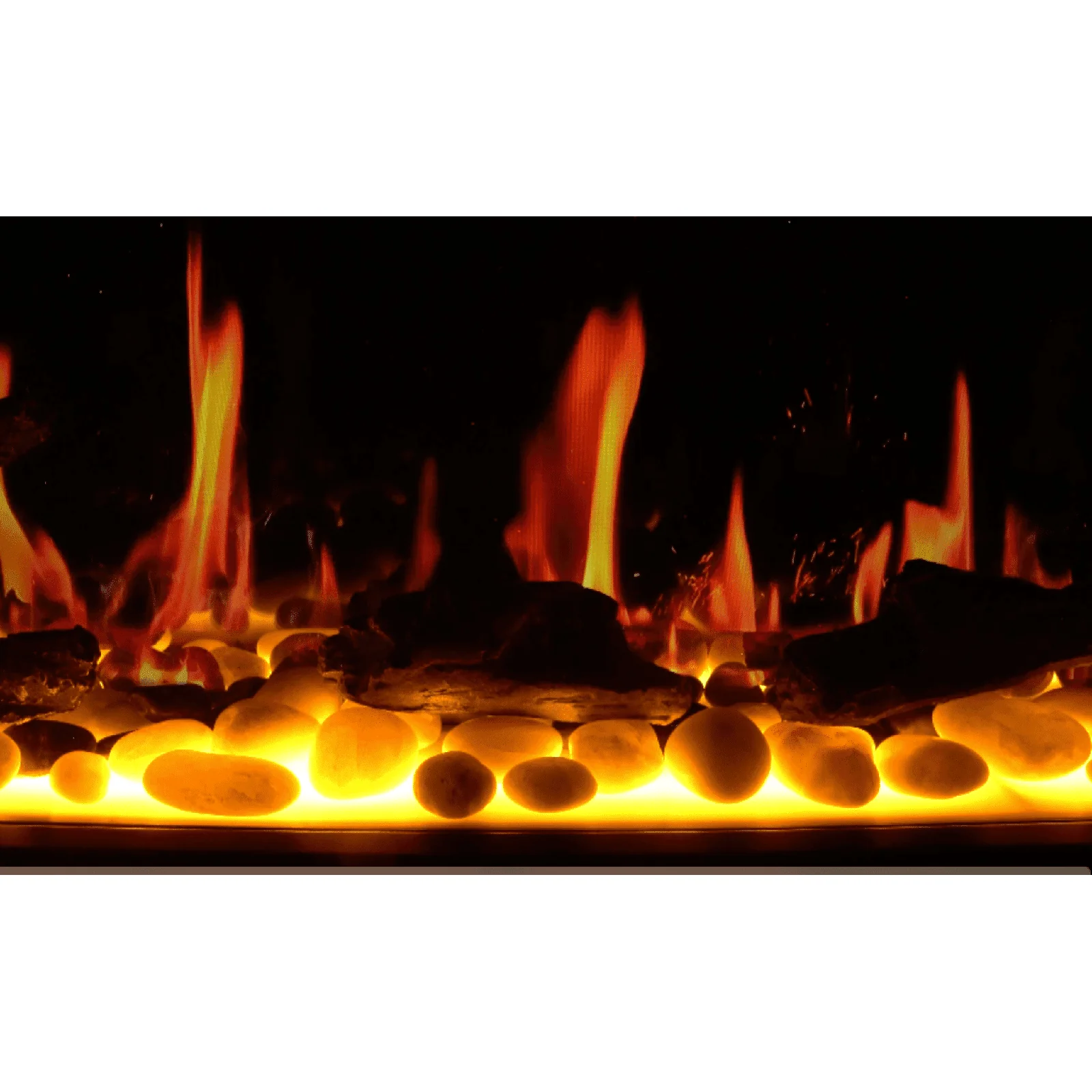 Litedeer Homes Gloria II 58" Smart Electric Fireplace with App Driftwood Log & River Rock Silver - Image 6