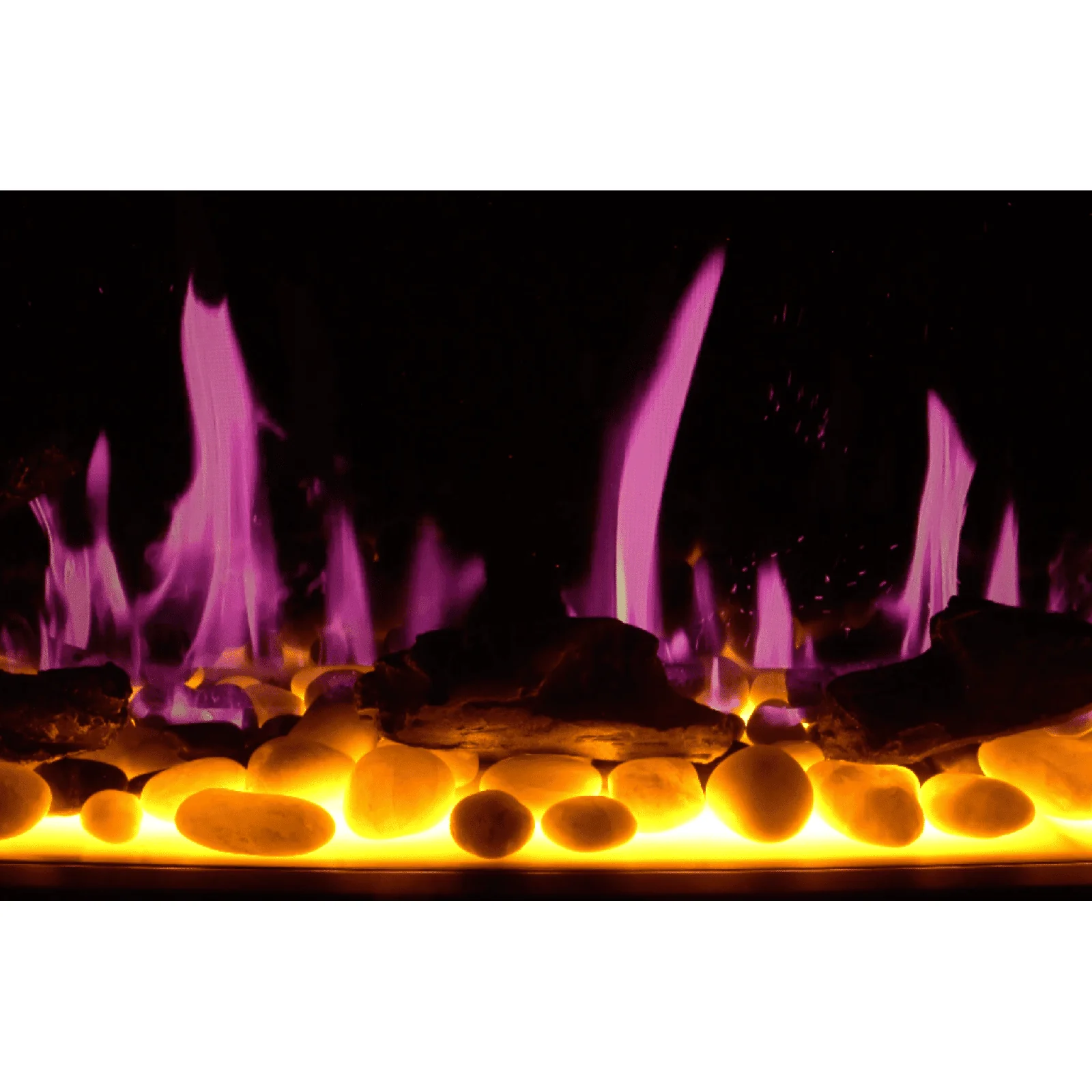 Litedeer Homes Gloria II 58" Smart Electric Fireplace with App Driftwood Log & River Rock Silver - Image 7