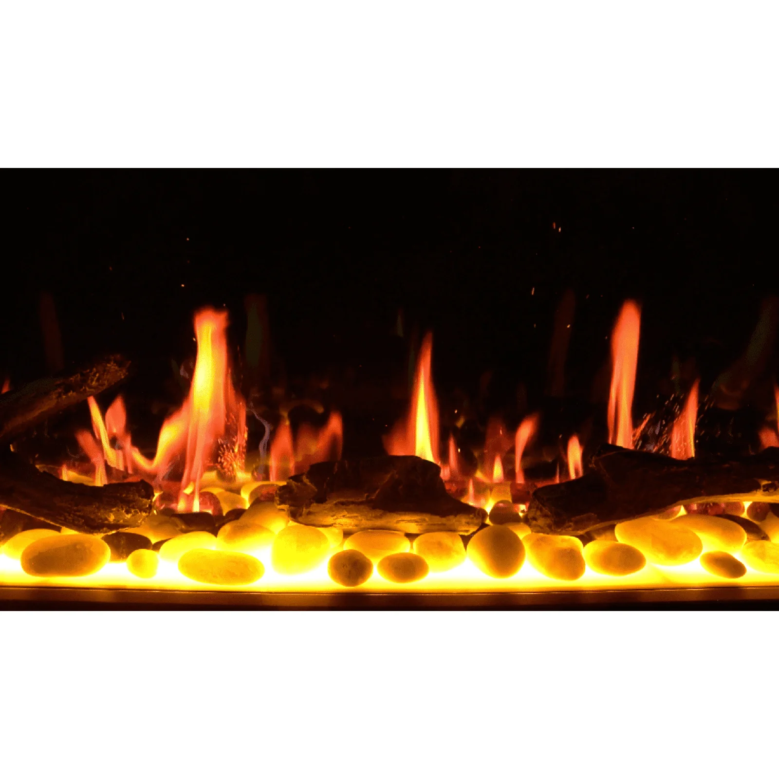Litedeer Homes Gloria II 58" Smart Electric Fireplace with App Driftwood Log & River Rock Silver - Image 8