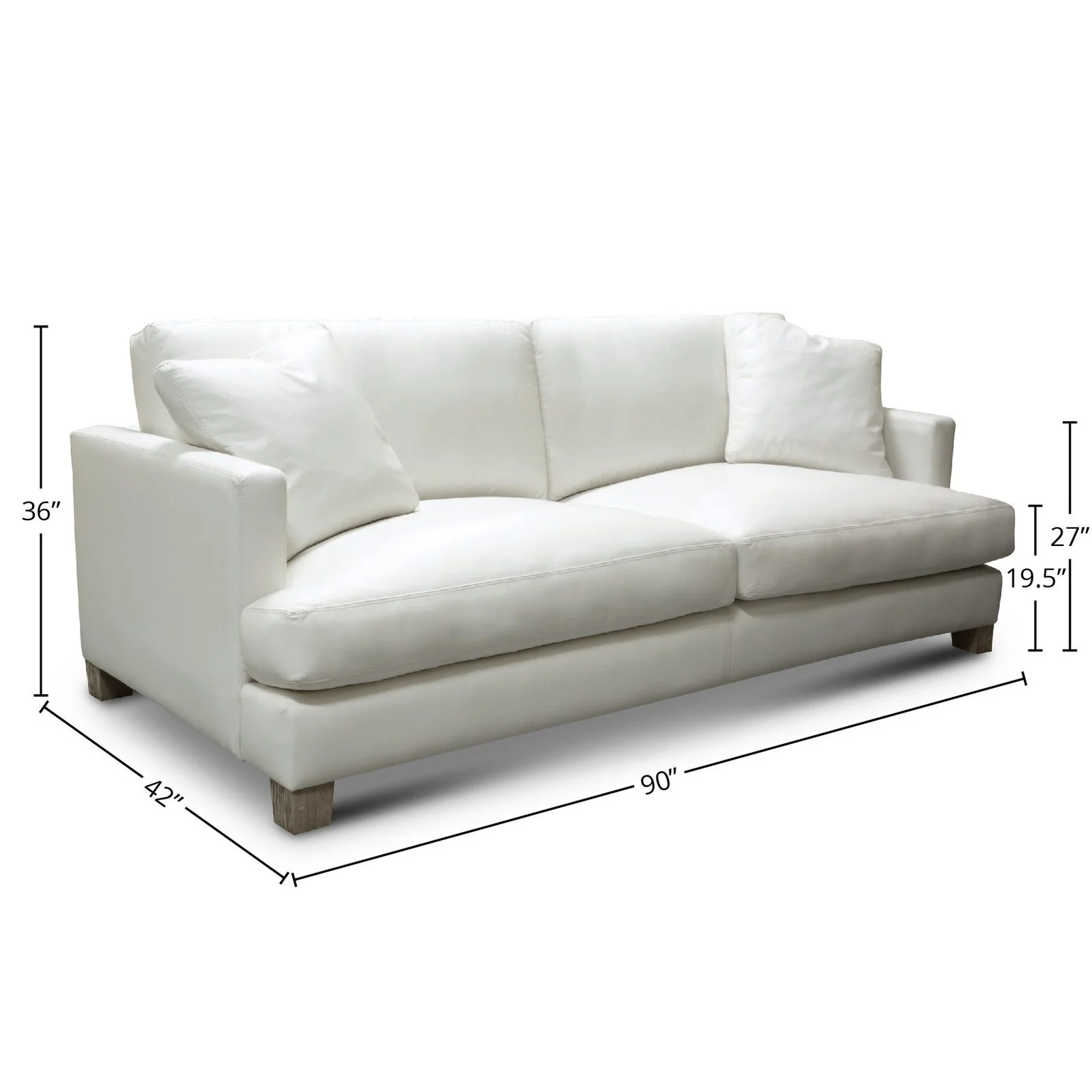GTR Galaxy 100% Top Grain Leather Modern 3-Seater Sofa - Image 2