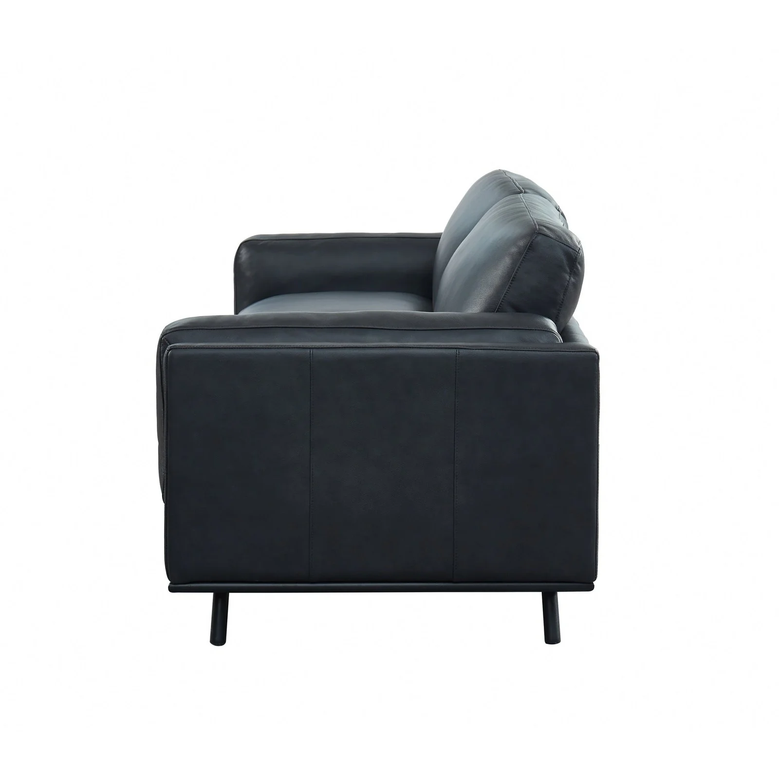 GTR Milano Dark Gray Black Leather Loveseat - Image 5