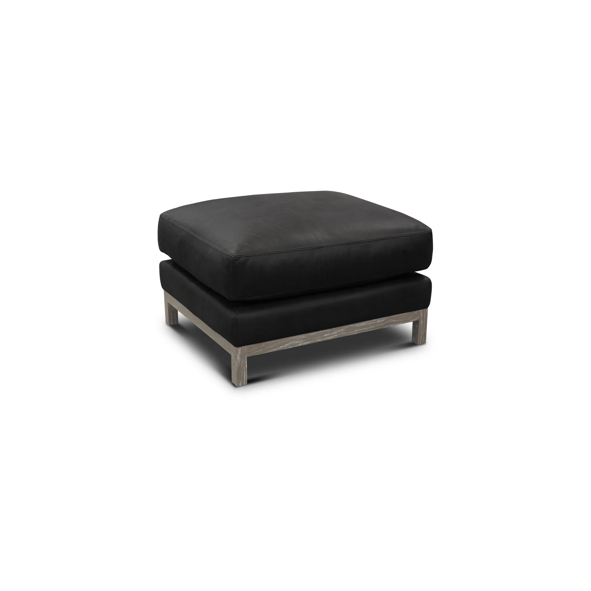GTR Monterrey 100% Top Grain Leather Modern Americana Ottoman