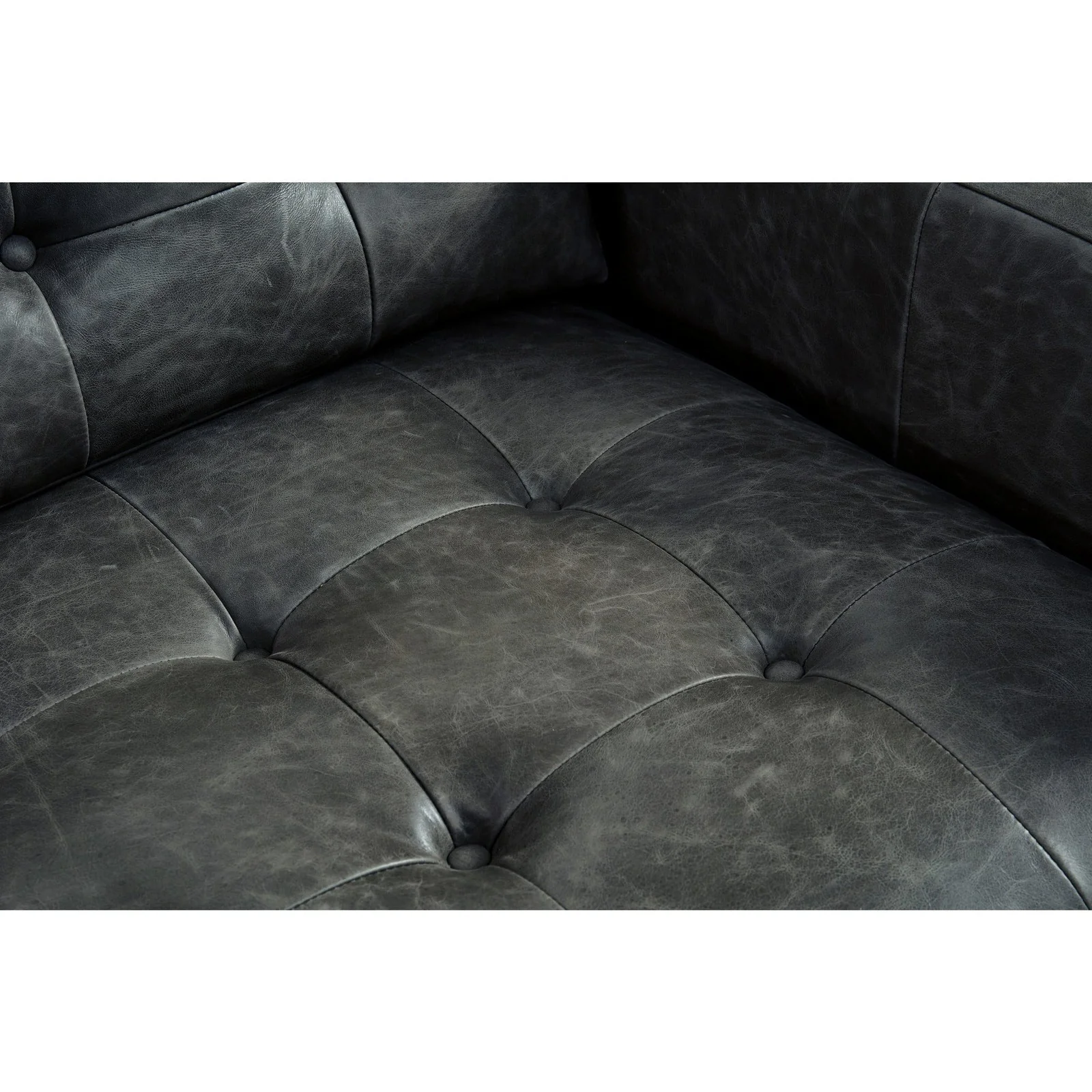GTR Naples Gray Leather Loveseat - Image 7