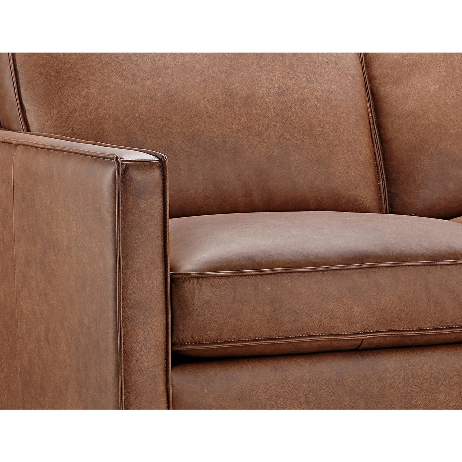 GTR Pimlico Brown Leather Loveseat - Image 5