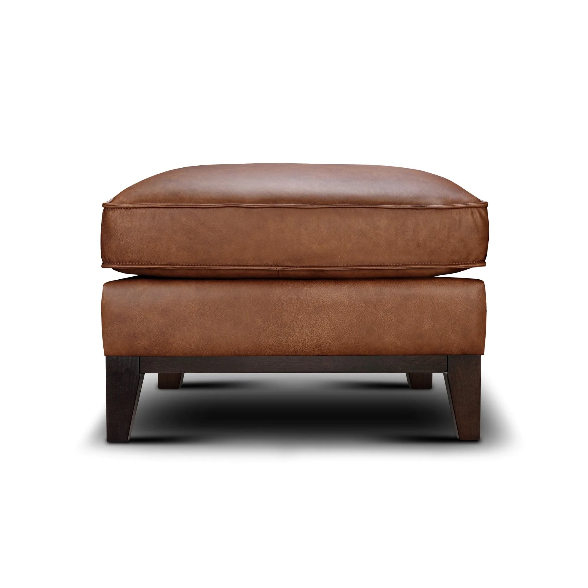GTR Pimlico Brown Leather Ottoman