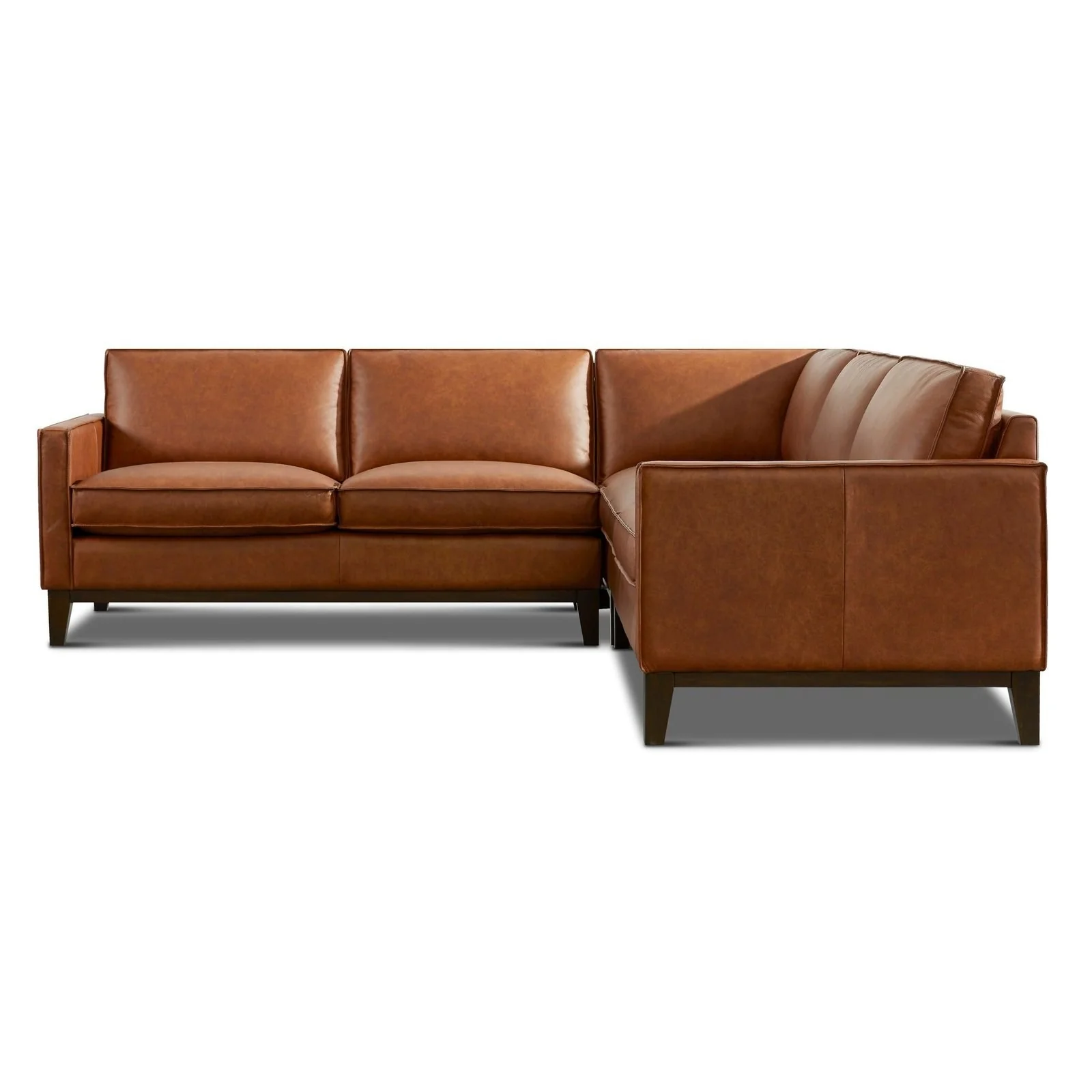 GTR Pimlico Brown Leather Sectional Sofa - Image 3