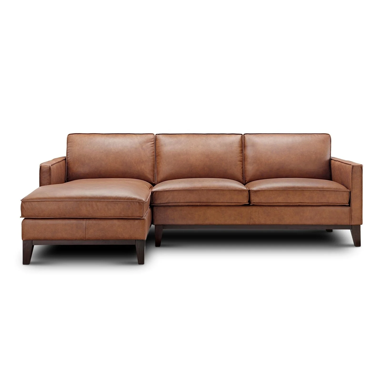 GTR Pimlico Brown Leather Sectional with LAF Chaise - Image 2