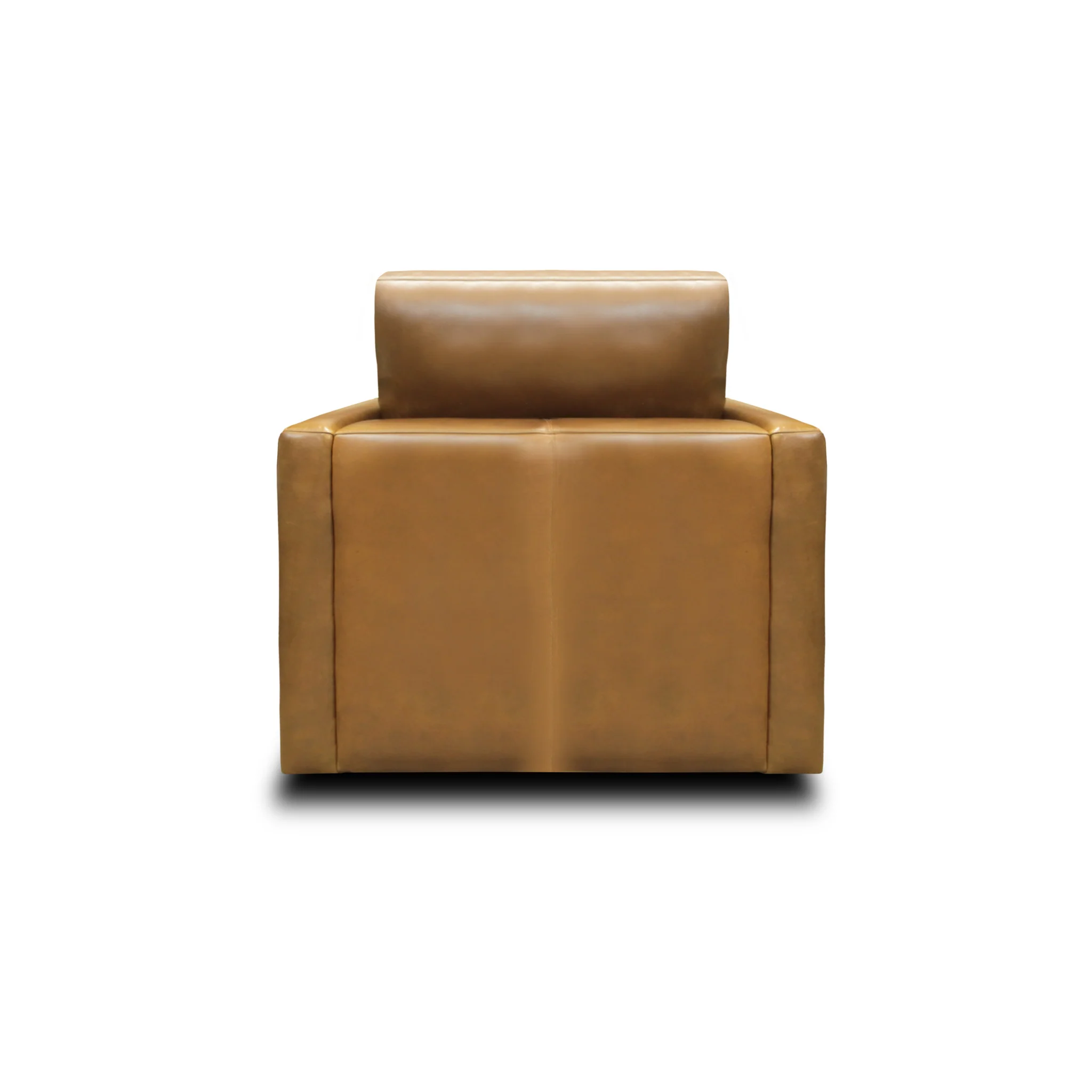 GTR Raffa 100% Top Grain Leather Contemporary Swivel Armchair - Image 4