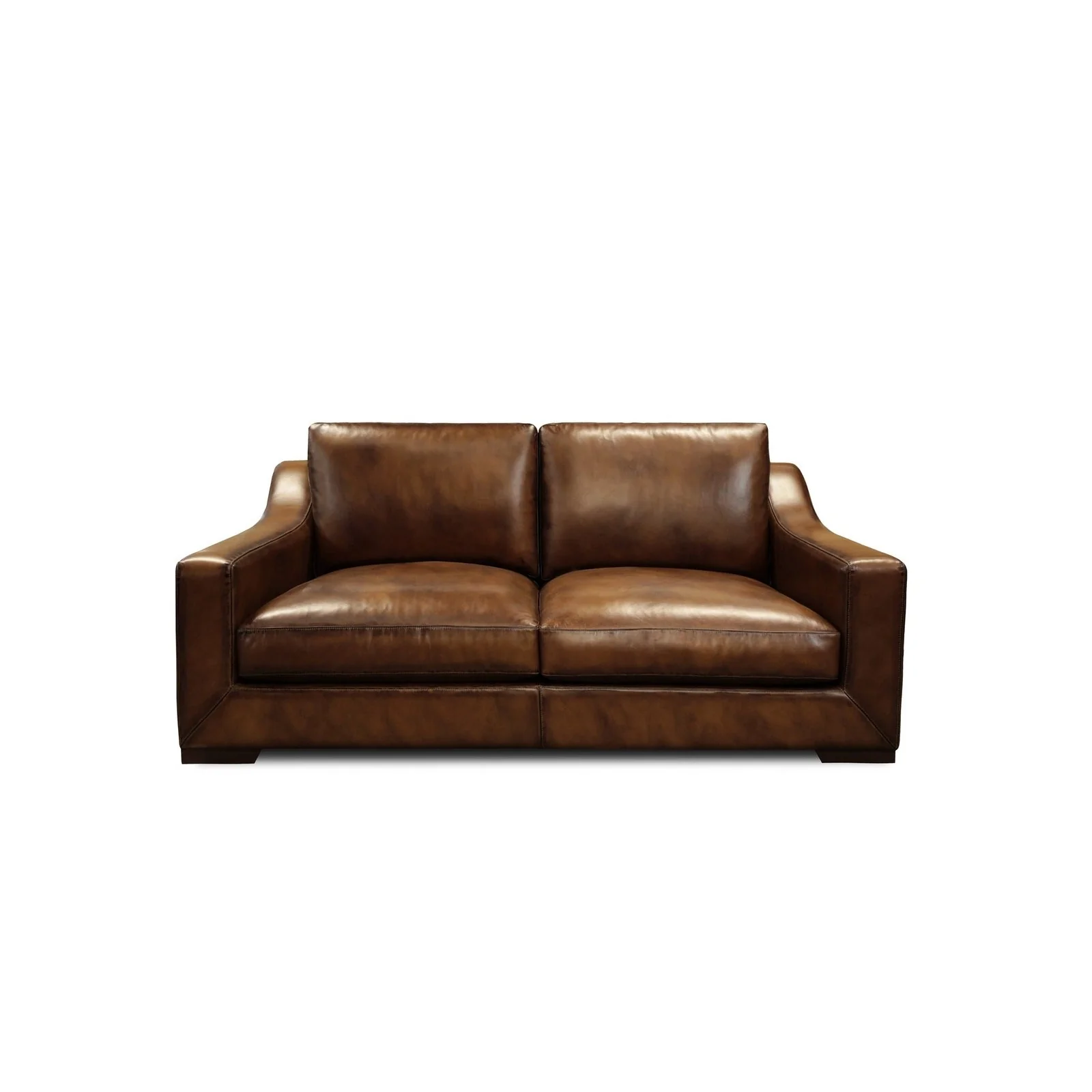 GTR Ramba 100% Top Grain Leather Contemporary Loveseat Sofa with Deep Seat - Image 3