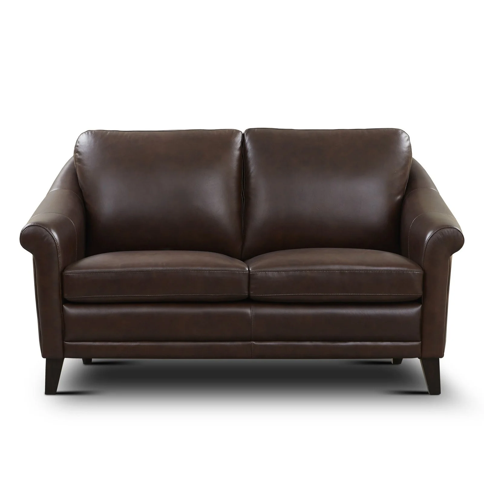 GTR Sienna Brown Leather Modern Loveseat - Image 3