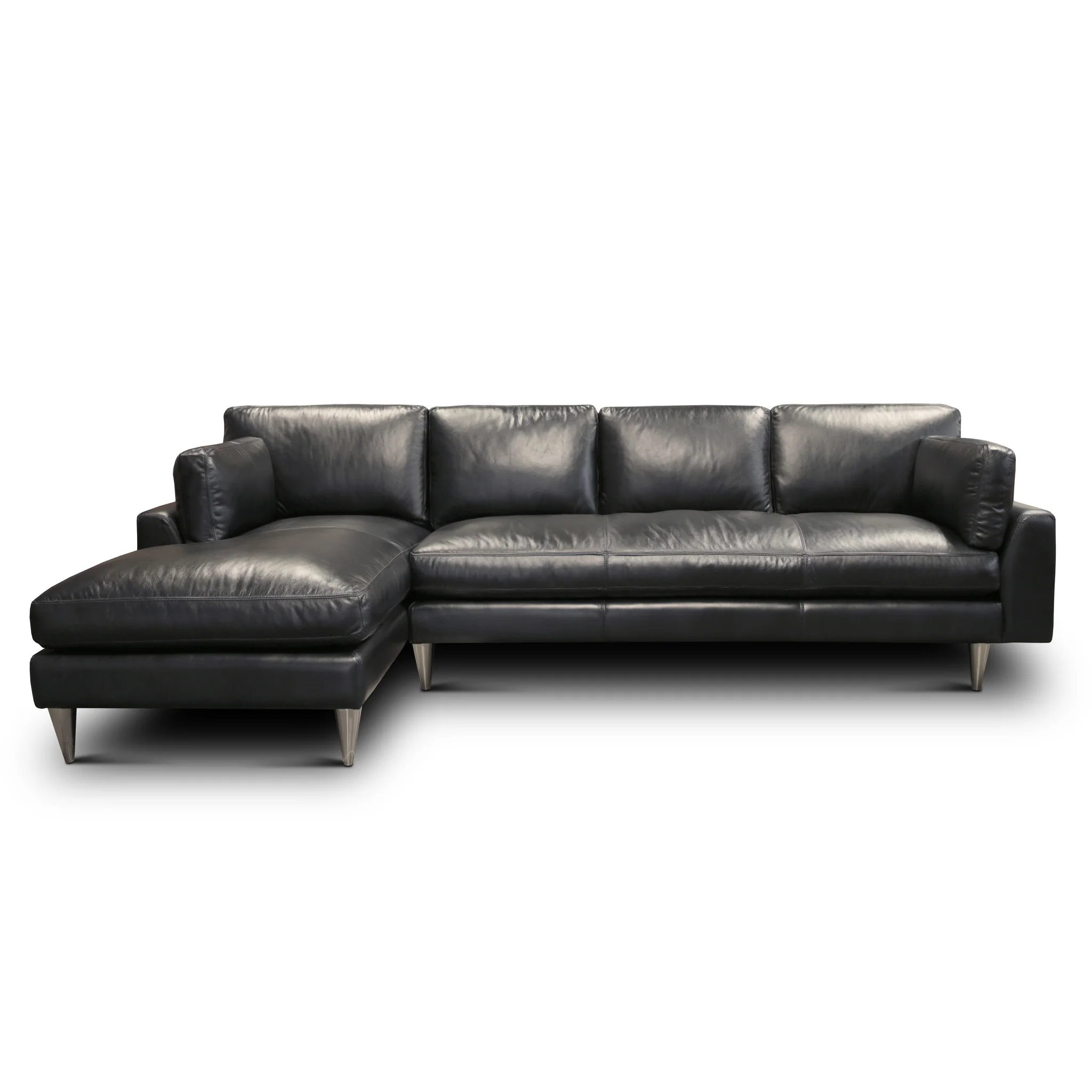 GTR Skyline 100% Top Grain Leather Americana Sectional, Left Arm Chaise - Image 3