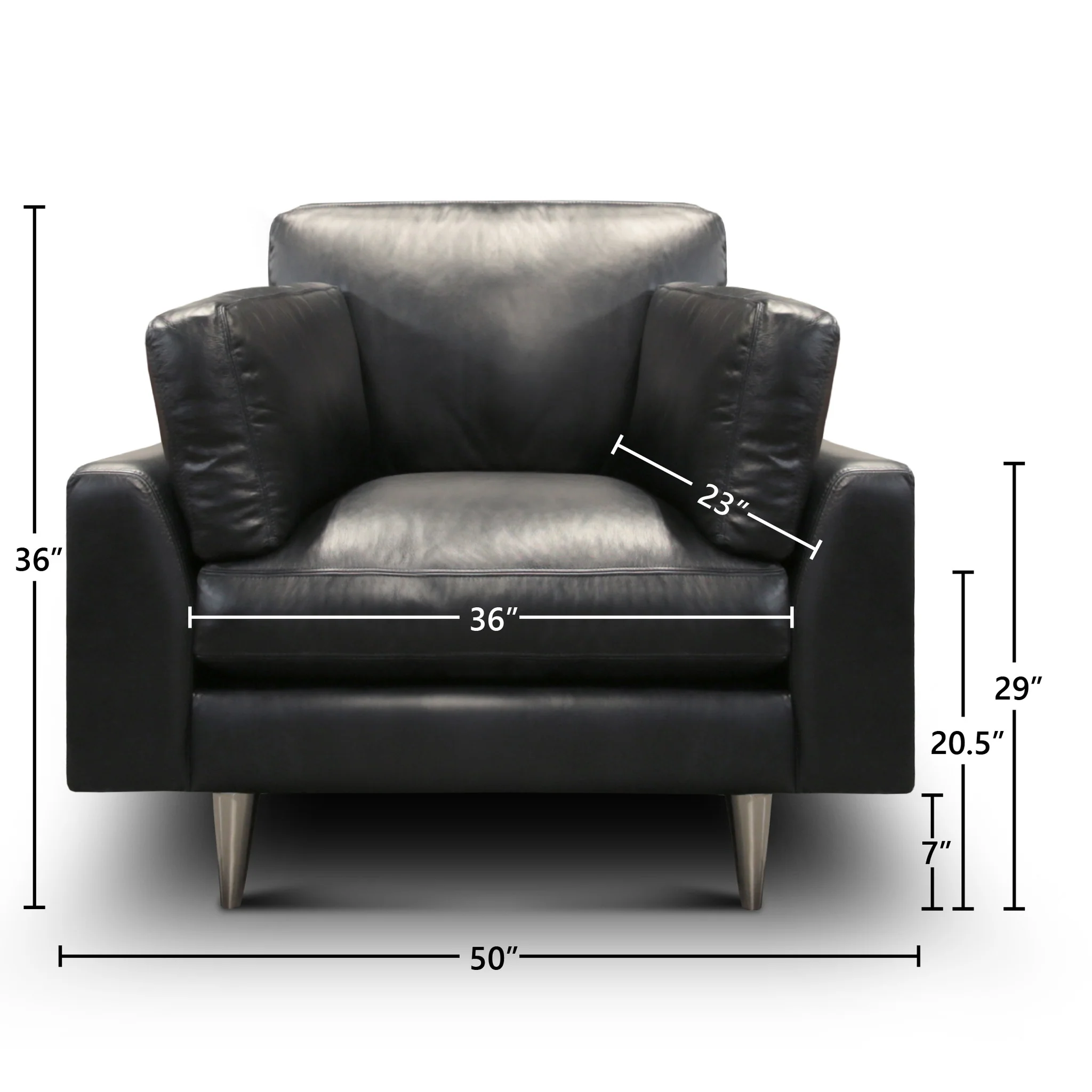 GTR Skyline 100% Top Grain Leather Modern Americana Armchair - Image 2