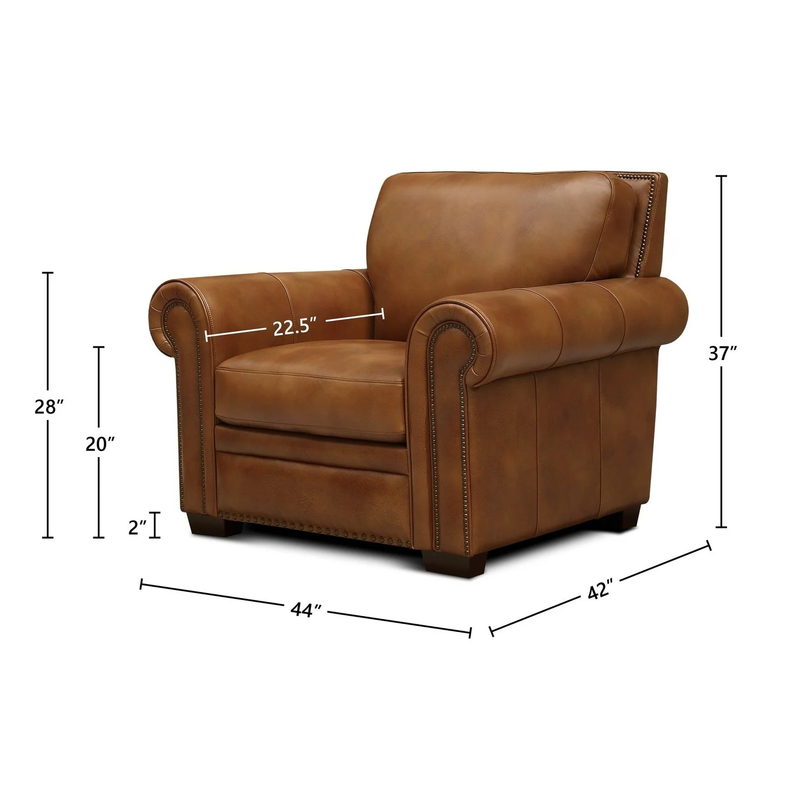 GTR Toulouse Brown Leather Armchair - Image 2