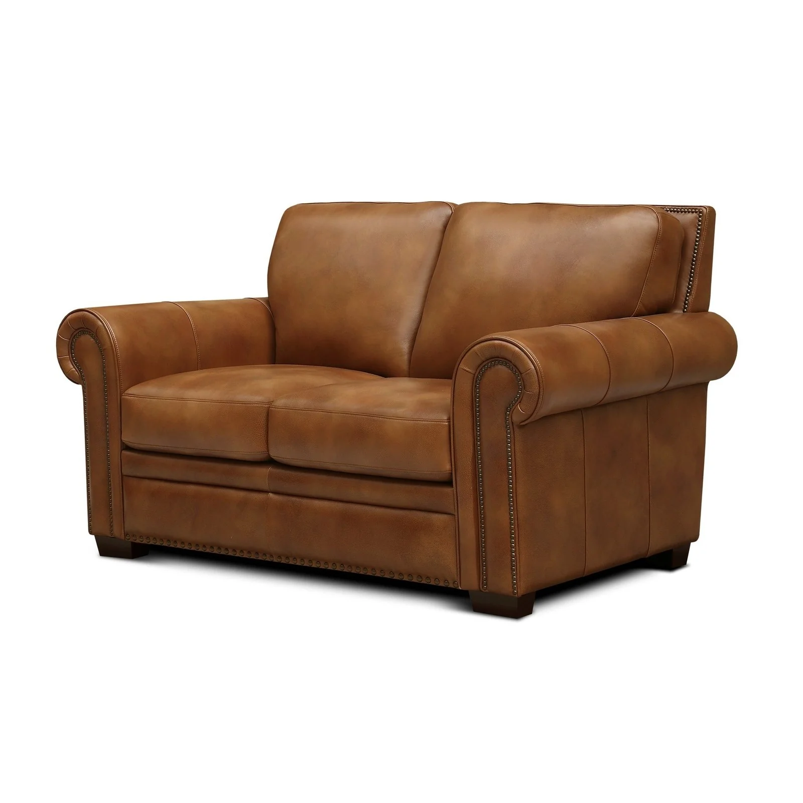 GTR Toulouse Brown Leather Loveseat - Image 2