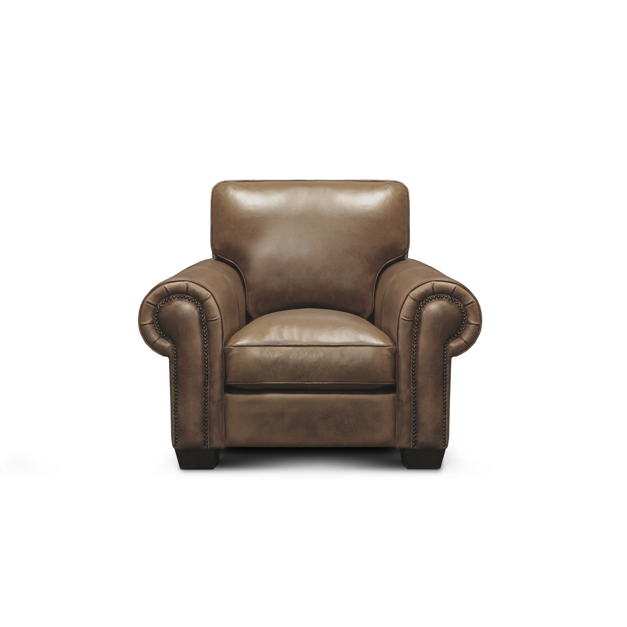 GTR Valencia 100% Top Grain Hand Antiqued Leather Traditional Armchair Brown - Image 2