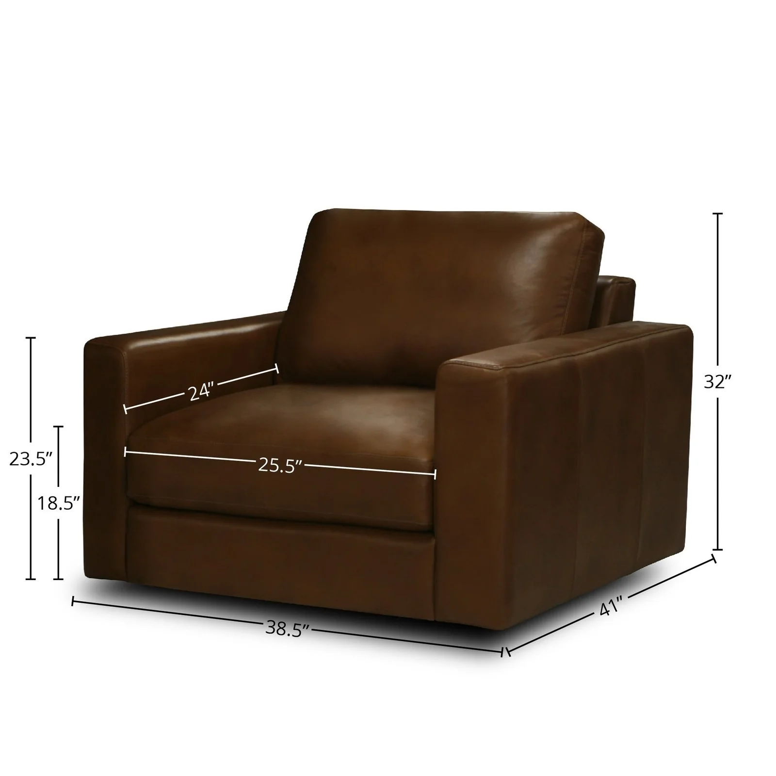 GTR Vancouver 38.5" Wide Upholstered Swivel Chair, Portofino Cinnamon - Image 2