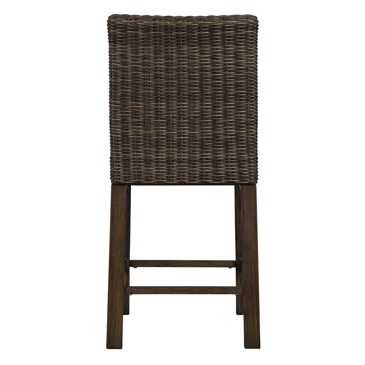 Benzara Handwoven Wicker Frame Aluminum Barstool With Foam Seat In Set Of 2 In Brown BM213362 - Image 4