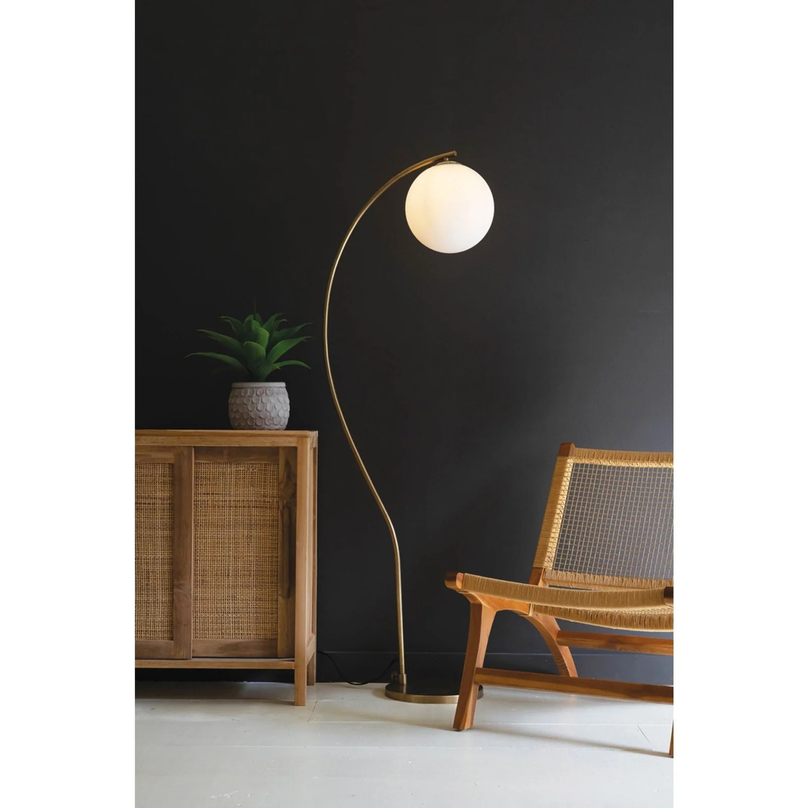 Kalalou Frosted Globe Floor Lamp