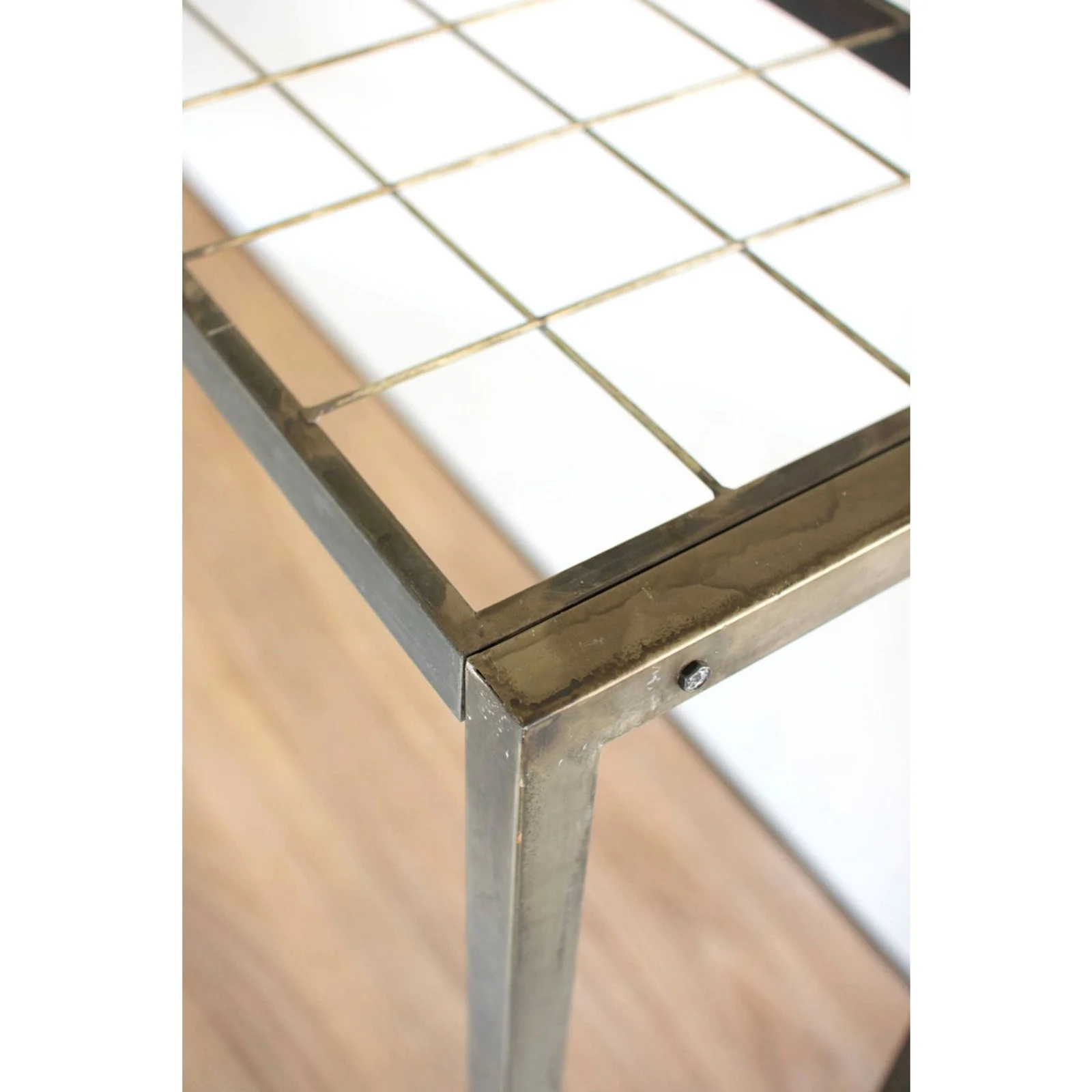 Kalalou Metal Store Display Table With Wooden Top - Image 3