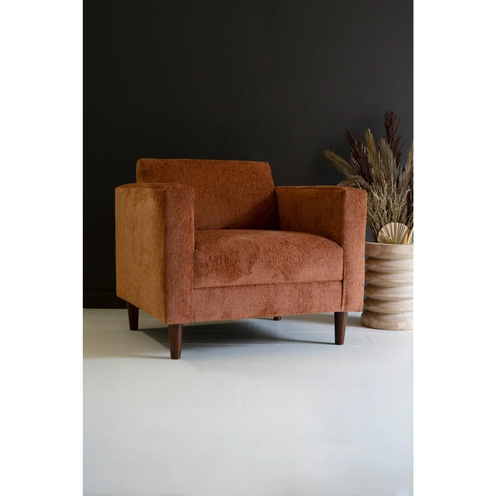 Kalalou Rust Chenille Boucle Club Chair - Image 2
